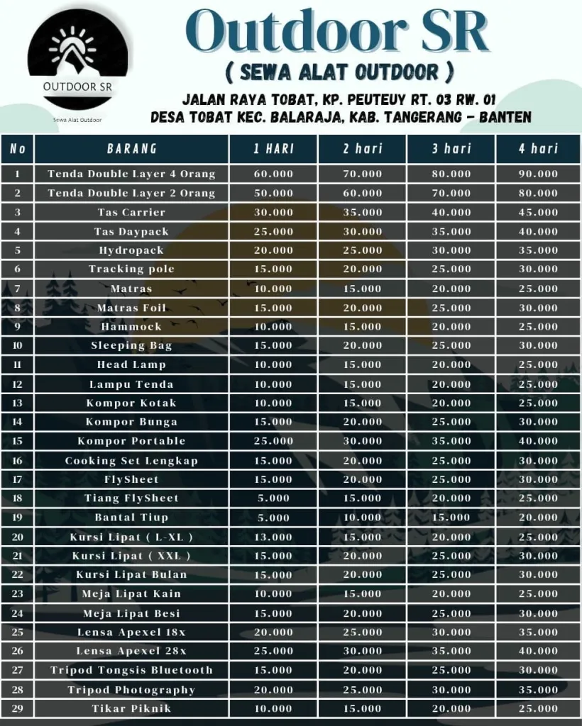 SEWA ALAT OUTDOOR, BBQ (PERLENGKAPAN NAIK GUNUNG) 2